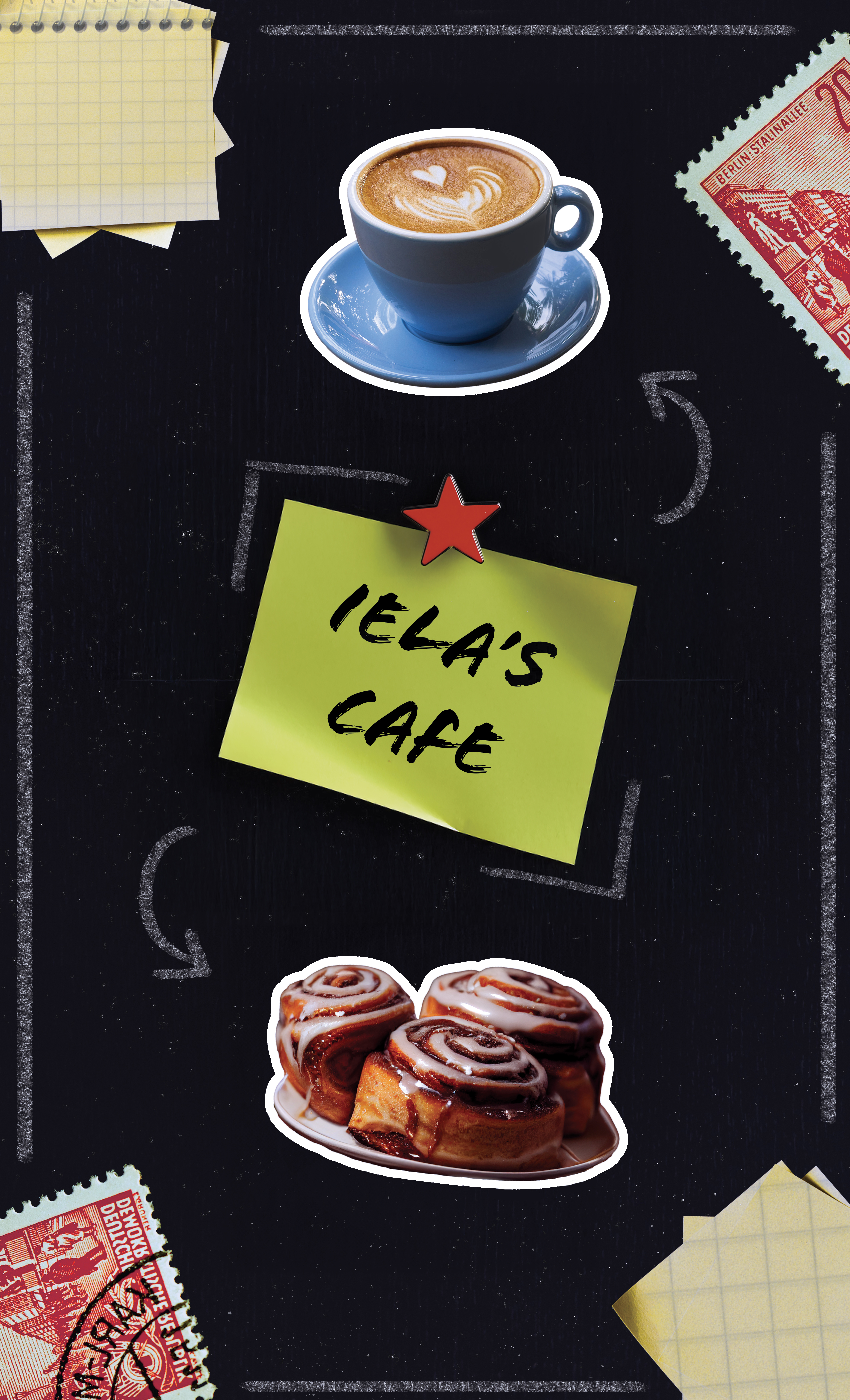 Final revision Menu cover to Iela's Cafe